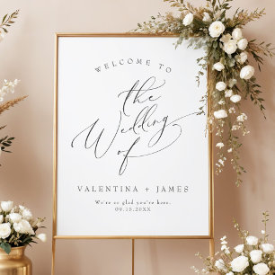 VALENTINA Elegante Skript-Hochzeit im minimalistis Poster
