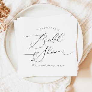 VALENTINA Elegantes Minimalistisches Script-Brautp Serviette