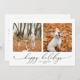 VALENTINA Elegantes Script 2 Foto Happy Holidays Einladung