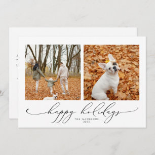 VALENTINA Elegantes Script 2 Foto Happy Holidays Einladung