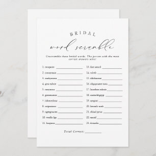 VALENTINA Elegantes Script Bridal Word Scramble Ga Einladung