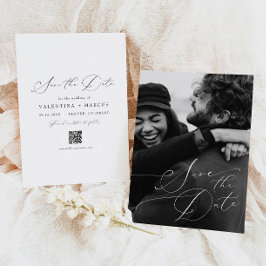 VALENTINA Elegantes Script-Foto Save the Date Einladung