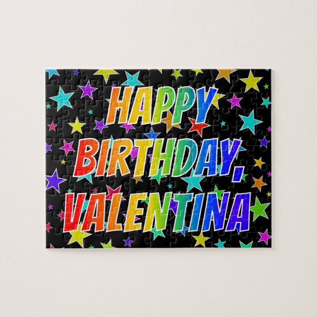 "VALENTINA" First Name, Fun "HAPPY BIRTHDAY" Puzzle (Horizontal)