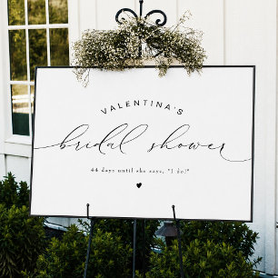 VALENTINA Modernes, elegantes Script-Brautparty Poster