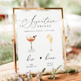 VALENTINA Script Signature Drink Hochzeit Bar Poster