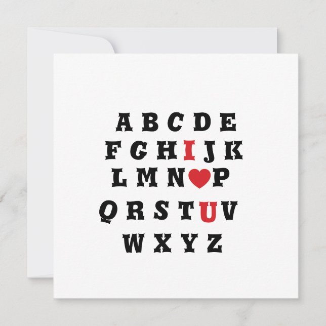 Valentinalalphabet in Liebe Feiertagskarte (Vorderseite)