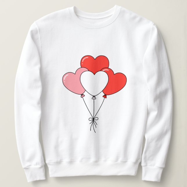 Valentinalballonherz im Shirt-Design Sweatshirt (Design vorne)