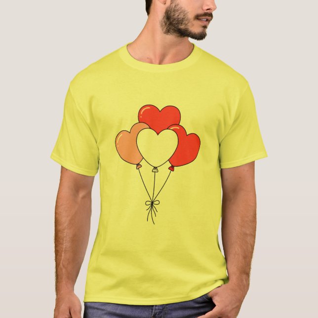Valentinalballonherz im Shirt-Design T-Shirt (Vorderseite)