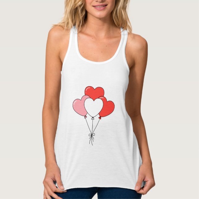 Valentinalballonherz im Shirt-Design Tank Top (Vorderseite)