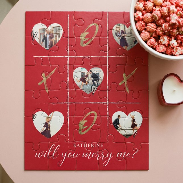 Valentinas Heiratsvorschlag wird mir XO gefallen Puzzle (Valentine's Marriage Proposal Will You Merry Me XO Jigsaw Puzzle)