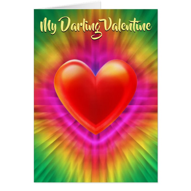 Valentinas Karte psychedelische Liebe Herzdesign. (Vorne)