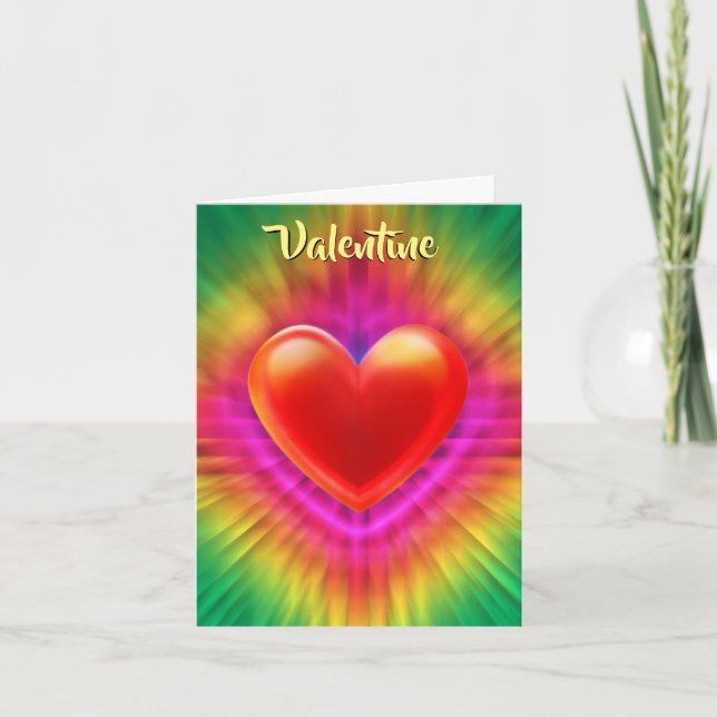 Valentinas Karte psychedelische Liebe Herzdesign. (Vorderseite)