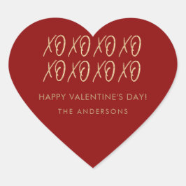 Valentinas XOXO Red Imitats Gold Herz-Aufkleber