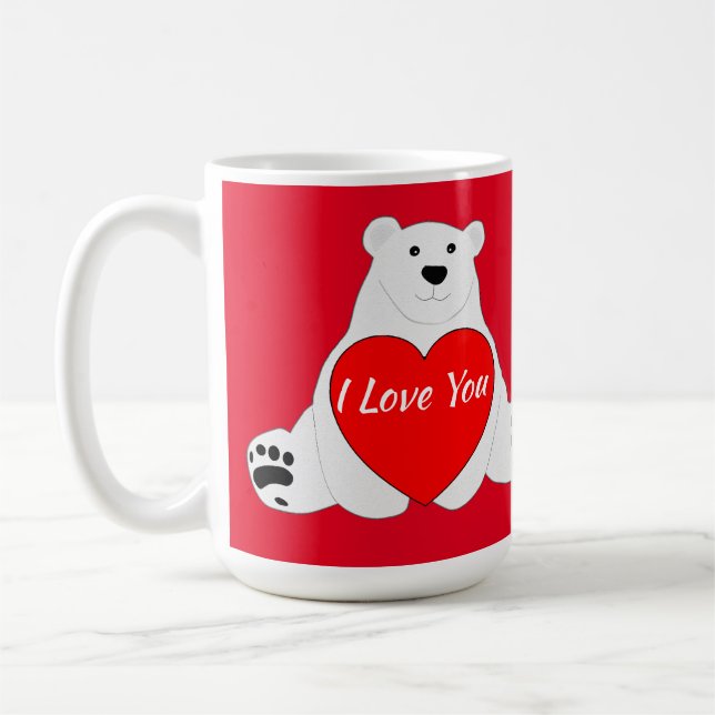 Valentinbär mit Herz Kaffeetasse (Links)