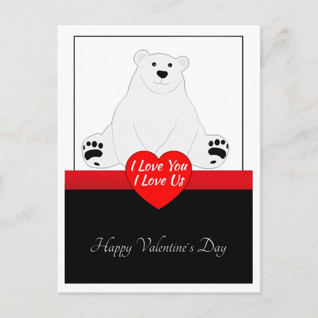 Valentinbär Postkarte (Vorderseite)