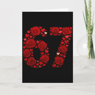 Valentine 67 Meme Rose Herzen Lustig Sechs Sieben  Karte