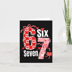 Valentine 67 Sechs Sieben Herz Kokette Schleife Va Karte