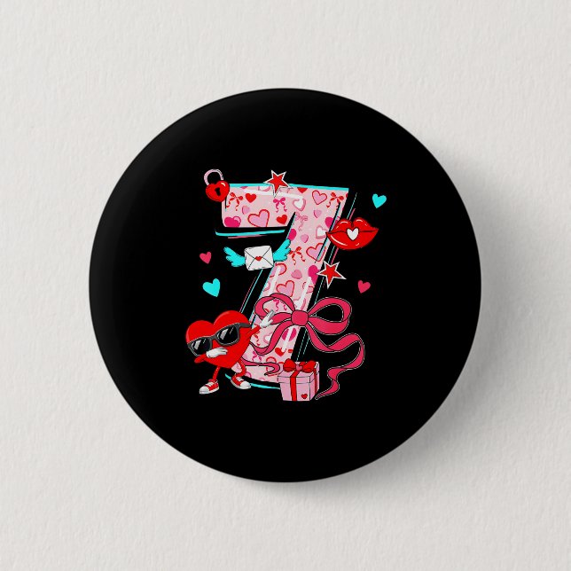 Valentine 67 Six Seven Meme Dabbing Herzen passend Button (Vorderseite)