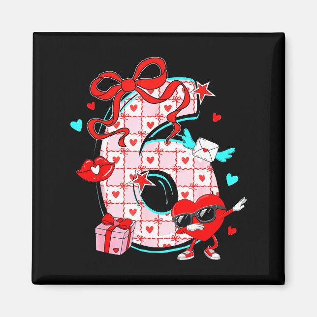 Valentine 67 Six Seven Meme Dabbing Herzen Passend Magnet (Vorne)