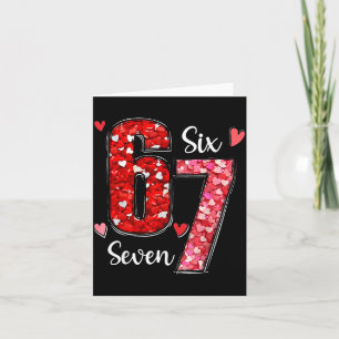 Valentine 67 Six Seven Meme Rose Herzen Valentinst Karte