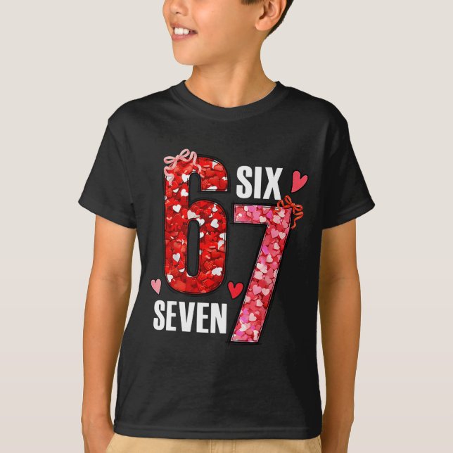 Valentine 67 Six Seven Rose Hearts Bow Valentine’s T-Shirt (Vorderseite)
