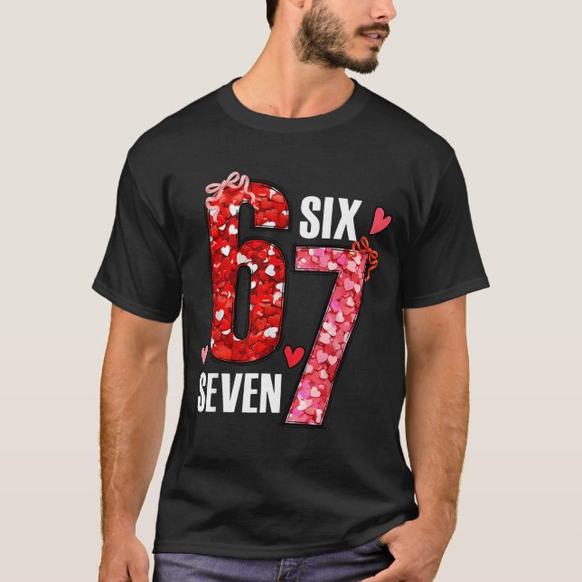 Valentine 67 Six Seven Rose Hearts Bow Valentine’s T-Shirt (Vorderseite)