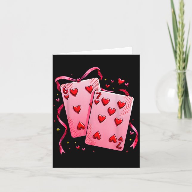Valentine 6 7 Valentine's Day Matching Playing Car Karte (Vorderseite)