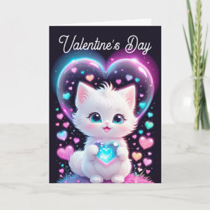 Valentine Adorable Niedliche Katze Valentinstag Karte