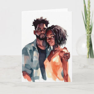 Valentine Anniversary Black Couple Card Karte