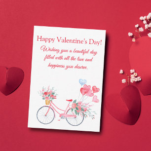 Valentine Aquarell Vintages Fahrradchic Mitteilungskarte