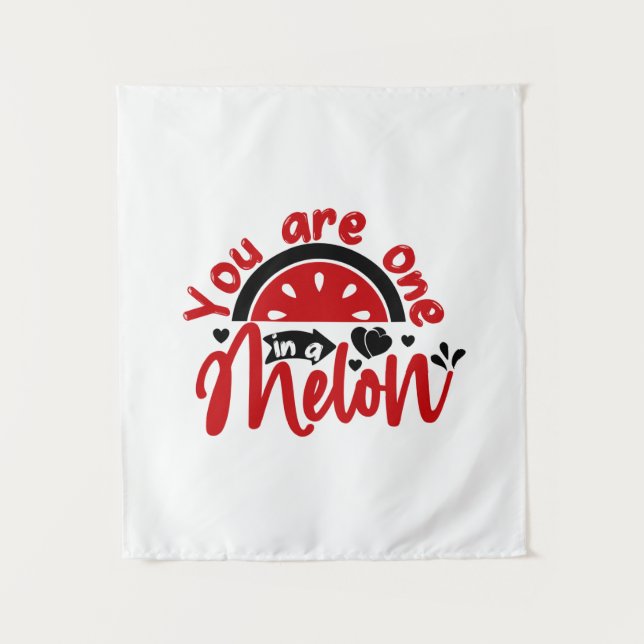 Valentine Art Sie sind eins in einem Melon Wandteppich (Vorderseite)