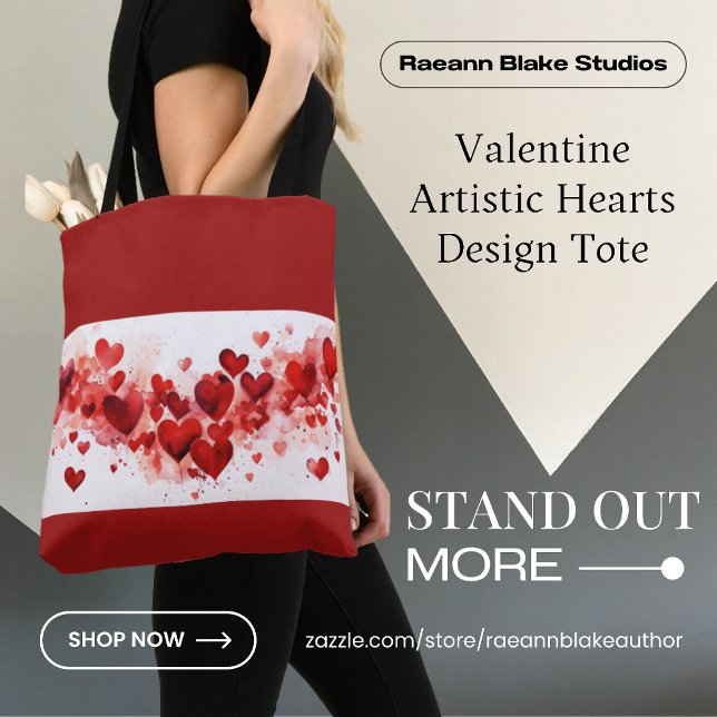 Valentine Artistic Heart Design Tote Bag (Von Creator hochgeladen)
