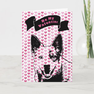 Valentine - Australische Silhouette für Rinderhund Feiertagskarte