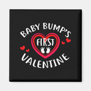 Valentine Baby Bump Shirt Erste Valentine Schwange Magnet
