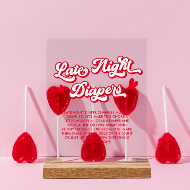 Valentine Baby Dusche Spate Night Diapers Game Acrylschild (Von Creator hochgeladen)