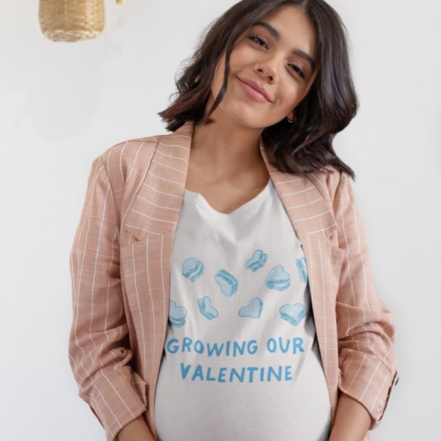 Valentine Baby Pregnancy Blue Hearts T-Shirt (Von Creator hochgeladen)