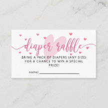 Valentine Baby Showdiaper Raffle Ticket