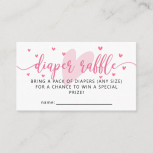 Valentine Baby Showdiaper Raffle Ticket Begleitkarte