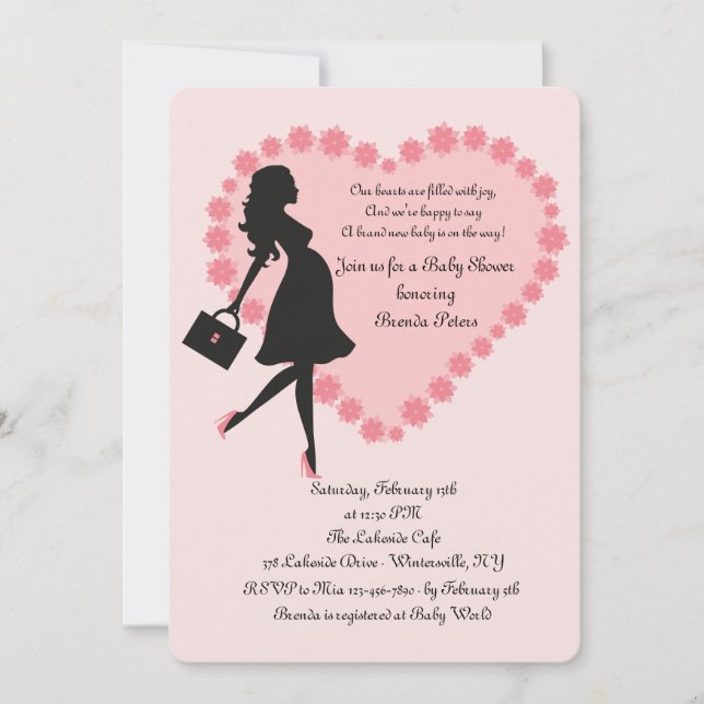 Valentine Baby Shower Einladung (Vorderseite)