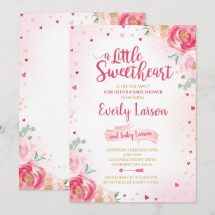 Valentine Baby Shower Einladung Sweetheart Baby