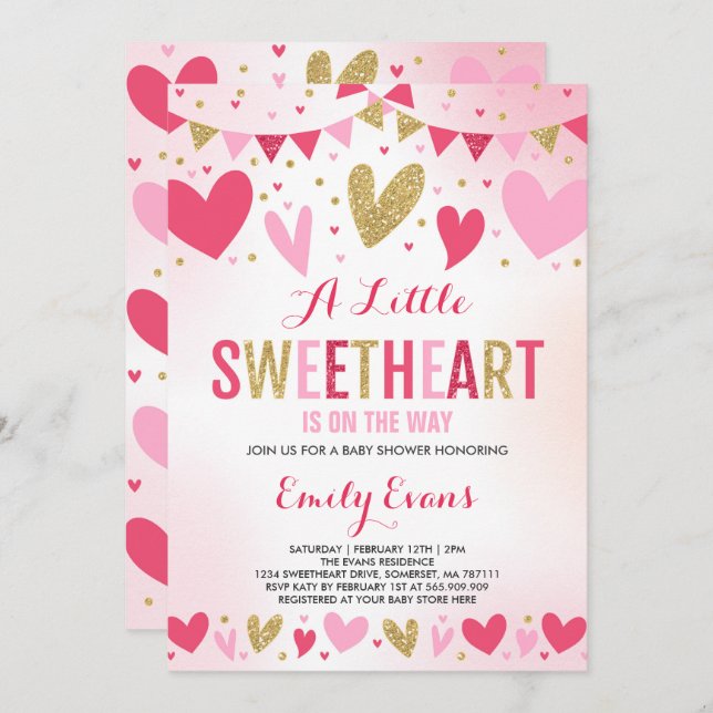 Valentine Baby Shower Einladung Sweetheart Baby