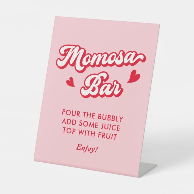 Valentine Baby Shower Momosa Bar Sockelschild (Vorderseite)