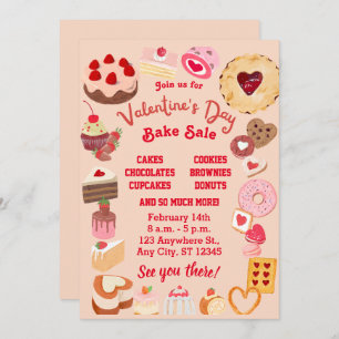 Valentine Bake Sale Flyer, Valentine School Bake Einladung