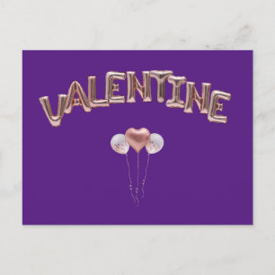 Valentine Balloon Letting with Heart Balloon Postkarte