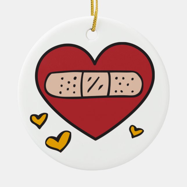 Valentine Band Aid Keramik Ornament (Vorne)
