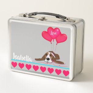Valentine Basset Hound Metall Brotdose