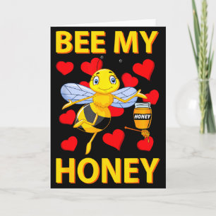 Valentine Be My Honey Bee T-Shirt Herzen Lieben Di Karte