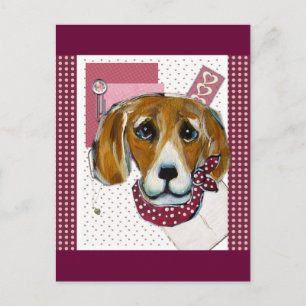 VALENTINE BEAGLE FEIERTAGSPOSTKARTE