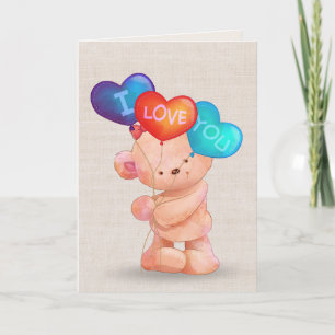 Valentine Bear mit mir Liebe Sie Balloons Karte