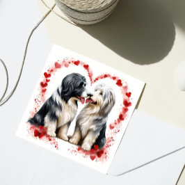 Valentine Bearded Collie Sweethearts Liebe Feiertagskarte